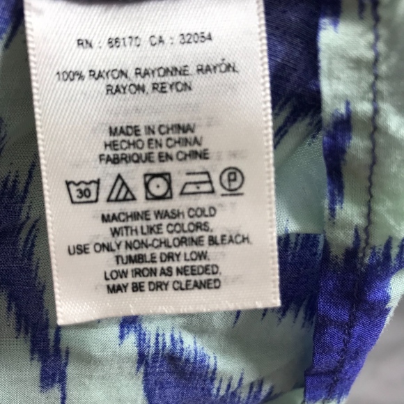 Anthropologie " Vanessa Virginia" Blue & Mint Top - Picture 6 of 8